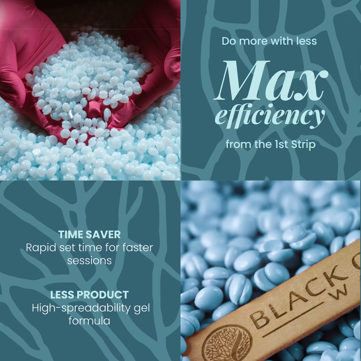 Kai hard wax beads close-up – rapid set time, high-spreadability gel formula, max efficiency from the first strip