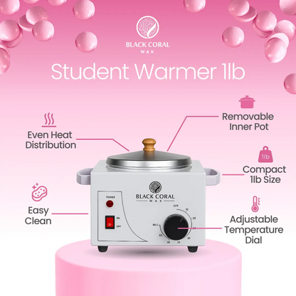 The Black Coral Wax USA Small Wax Warmer, featuring adjustable temperature control and a removable pot, offers at-home waxing convenience with its compact 1lb size, even heat distribution, and easy clean-up.