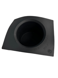 The 5lb Silicone Insert by Black Coral Wax USA is a black, square silicone wax melt mold with a circular center cavity and "BLACK CORAL WAX" embossed near the edge, shown against a plain white background.