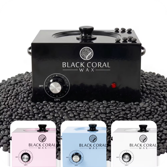 Black Coral Wax 5lb wax warmer in white – large professional wax pot for salon and home use