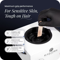 Black Coral hard wax application with spatula – maximum grip performance, gentle on sensitive skin, odor-free formula