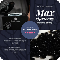 Black Coral Wax warmer with hard wax beads – ultra-fast drying, maximum efficiency, trusted by estheticians