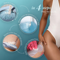 How to use Kai hard wax – 4 steps: melt to honey texture, test temperature on wrist, apply thin layer, peel quickly