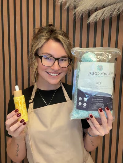 Esthetician using BCW products