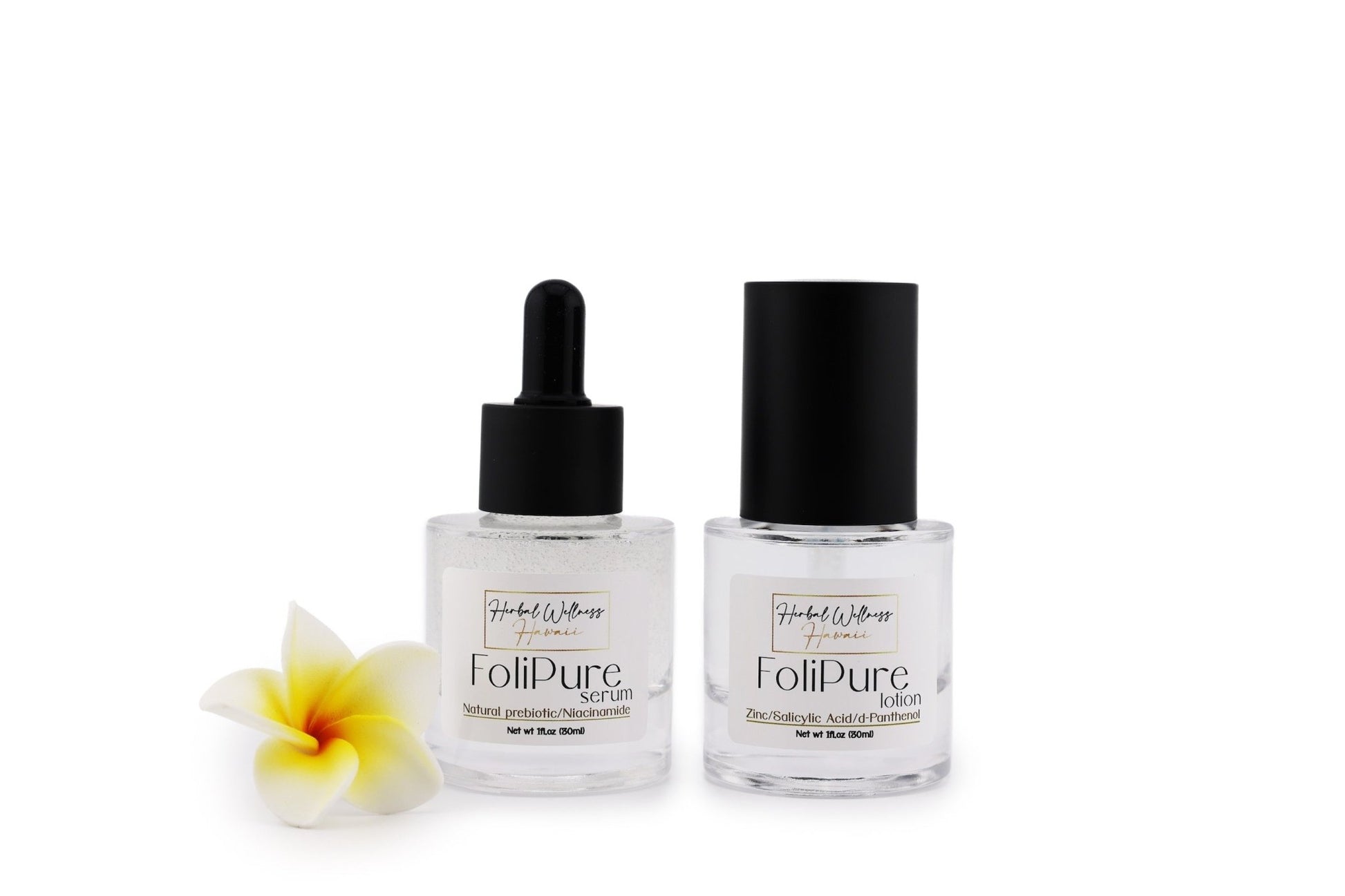 Herbal Wellness Hawaii FoliPure Serum/Lotion 1 Fl.oz (30ml) Each - Black Coral Wax USA