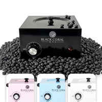 Black Coral Wax single 1lb wax warmer in black – professional wax machine and wax pot available in pink, light blue and white