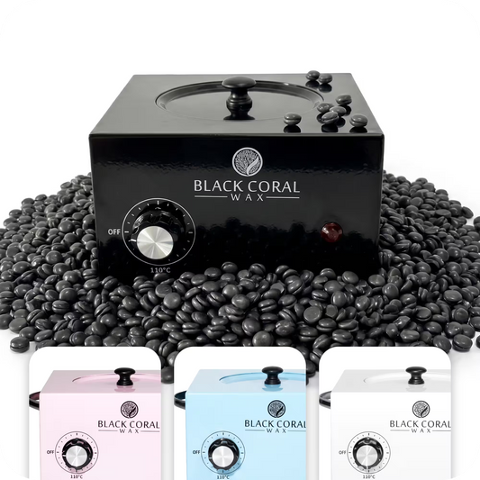 Black Coral Wax single 1lb wax warmer in black – professional wax machine and wax pot available in pink, light blue and white